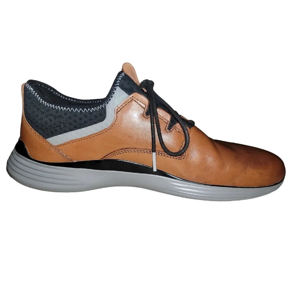 Cole Haan Men's GrandSport Brown Plain Toe Leather Lace Up Sneaker Size 12M‎